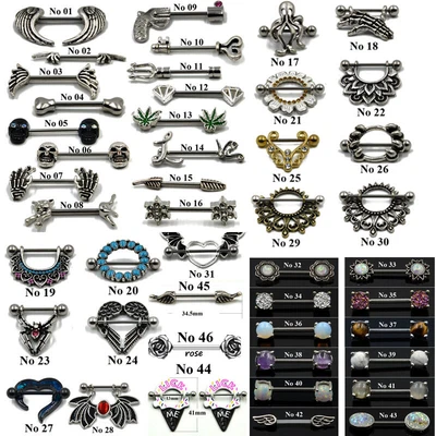 $2.68 • Buy 2pcs Surgical Steel Nipple Piercing Barbell Bar Nipple Shield Ring Body Jewelry