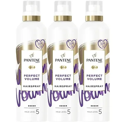 Pantene Pro-v Styling Perfect Volume Hairspray Hold Level 5 250ML  X 3 • £13.18