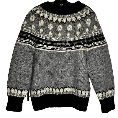 Alpaca Blend Nordic Italian Argyle Knit Handmade Women’s Pullover Sweater Medium • $35