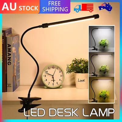 Adjustable Clip On LED Desk Lamp Eye Care Reading USB Power Dimmable Light Clamp • $15.98