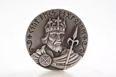 2015 2 Oz Silver Coin Viking King Cnut W/ COA And Box .999 Silver Coin #A372 • $139.99