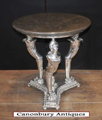 Empire Occasional Table - Silver Plate Side Maiden Legs • $4040