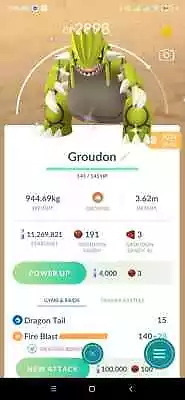 Pokémon Go - Shiny Legendary Groudon - P T C With 80k+ Stardust • $12.09