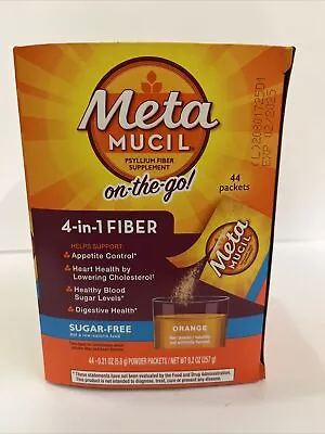 Metamucil Fiber 4-in-1 Psyllium Fiber Supplement Sugar-Free 0.2 Oz 44 Packets • $19.99