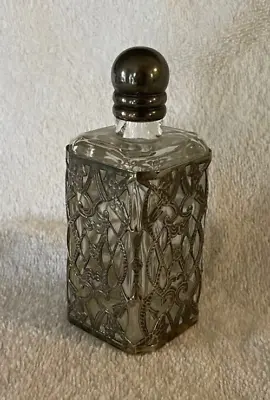 Vintage Sterling Silver Overlay Square Cologne Bottle 925 Mexico • $100