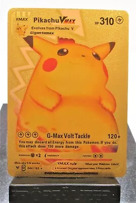 $2.58 • Buy Pokemon Pikachu VMAX Gold 310HP Foil Fan Art Card 044/185