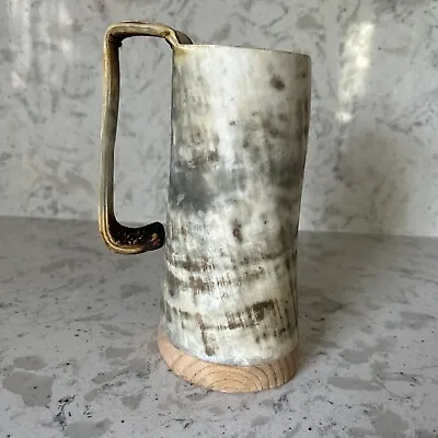 Viking Mead Cup Horn Tankard Mug Ox Buffalo With Handle 7  Tall 19 Oz Capacity • $24.95