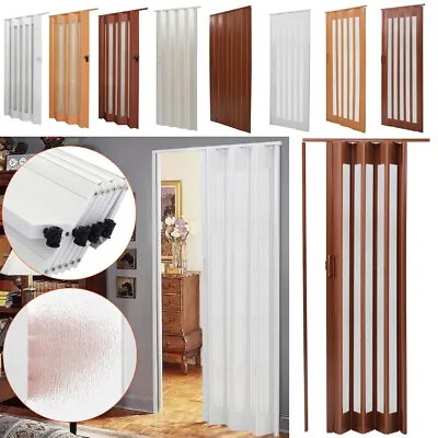 Internal Bi Fold Sliding Door PVC Panel Accordion Concertina Doors Room Divider • £49.95