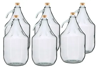 5L Demijohn With SCREW-CAP For BREWING & Optional Accessories | Pack Of 2 4 6 • £4.49
