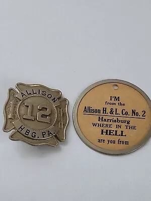 Early Allison Fire Co No. 12 Badge Harrisburg PA Fireman Badge Lot • $199.99