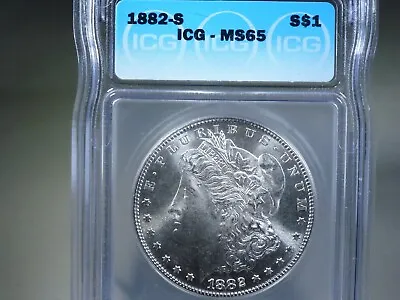 1882-S Morgan Silver Dollar Graded By ICG • $115