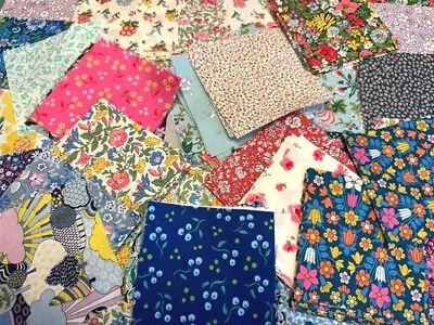 Liberty Fabric Pieces - Assorted 4 Inch Squares Great For Patchwork Fussy Cut • £5.69