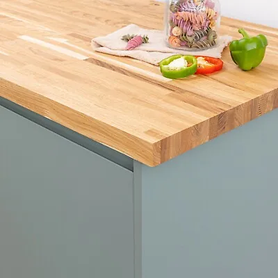 Solid Oak Kitchen Wood Worktops | 2M 3M Wooden Countertops | 40mm Thick Tabletop • £34.99