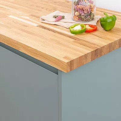 Solid Oak Kitchen Wood Worktops | 2M 3M Wooden Countertops | 40mm Thick Tabletop • £39.99