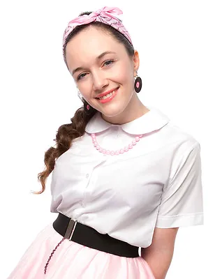 $18.98 • Buy Womens XS To 2X White Peter Pan Collar Button Up Short Sleeve Blouse - Hey Viv