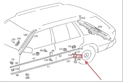 For Mercedes W124 S124 Plastic FAIRING Trim Sills Rear Left Bottom A1248840131 • $32