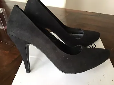 Ladies Black Court Shoes  7 40 New • £12