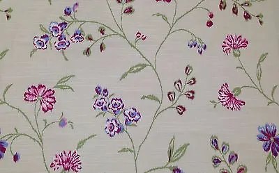 Magnolia Home Vienna Blossom Pink Floral Basketweave Linen Fabric By The Yard • $11.99