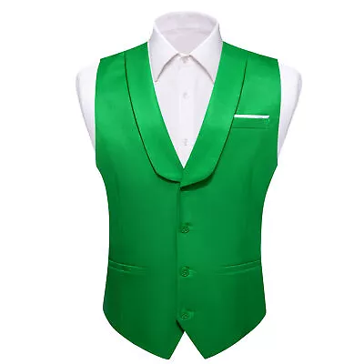 Christmas Wedding Causal Mens Waistcoat Silk Vest Without Tie Set Gilet Coat Top • $23.99