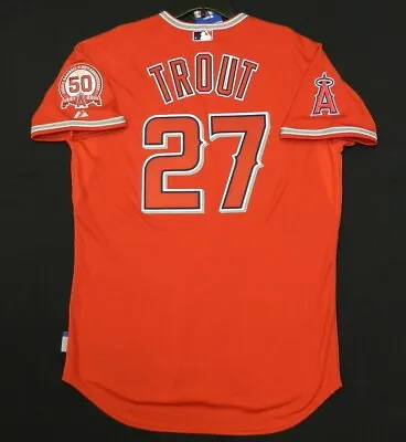 AUTHENTIC MAJESTIC 56 3XL LOS ANGELES ANGELS MIKE TROUT ROOKIE COOL BASE Jersey • $365.56