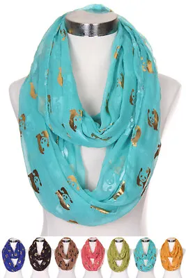 ScarvesMe Women's Light Weight Basic Fashion Panda Foil Print Infinity Scarf • $12.99