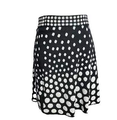 Krimson Klover Merino Wool Whimsy Ski Skirt Womens Size XS Black White Polka Dot • $29.88