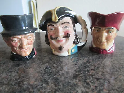 ROYAL DOULTON MINIATURE TOBY JUGS X 3 • £8