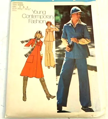 Vintage Sewing Pattern Simplicity #7297 Dress Smock Top Pants Hat • $4.99