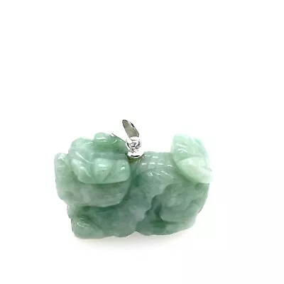 Carved Green Jade Dragon Pendant With A 925 Silver Loop • £19.95