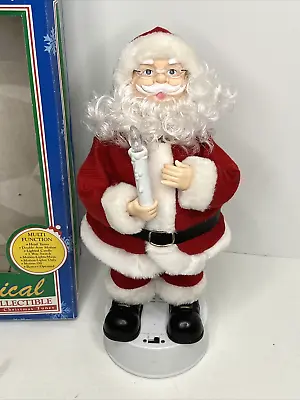 Holiday Spirit Lighted Animated Musical Santa Claus 14  1995 - Battery  W/Box • $25