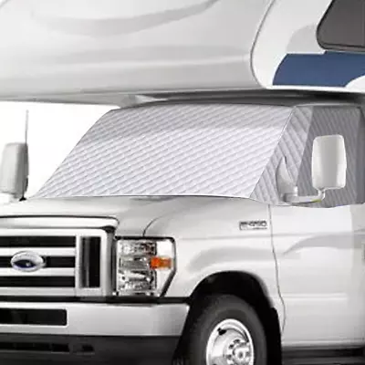 RV Windshield Cover For Chevy Motorhome(2001-2020)White With Mirror CutoutsMot • $56.95