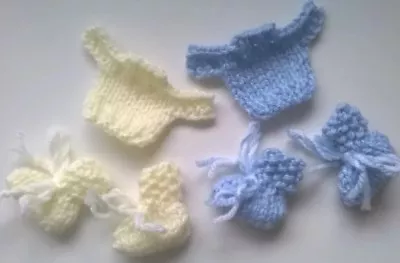 Christening Embellishments New Baby Boy Card Craft Card Making Booties Jumpers • £4.10