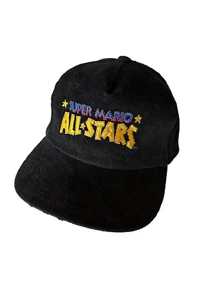 Vintage Super Mario All Stars Snapback Hat Super Nintendo Corduroy Cord • $350