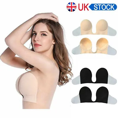 £8.58 • Buy Bra Gel Strapless Backless Silicone Stick On Push Up Invisible Adhesive AD UK