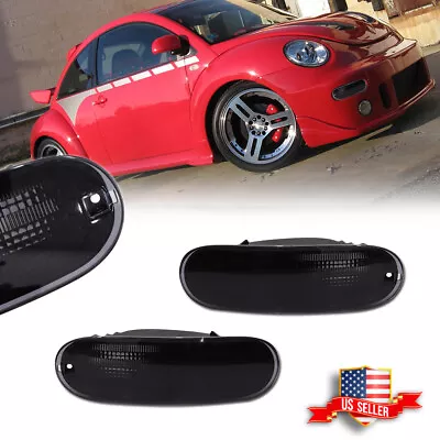 2x Smoke Front Side Corner Signal Park Marker Light Lamp For 1998-2005 VW Beetle • $34.99