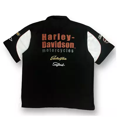 Vintage Y2K Harley Davidson Motorcycles Pit Crew Mechanic Button Up Shirt • $80