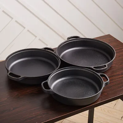 £26.95 • Buy Cast Iron Skillet Frying Pan Pre-Seasoned Griddle Cookware BBQ Grill Backing Pot