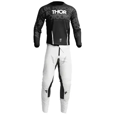 Thor 2024 Pulse Mono Motocross Offroad Jersey Pant Combo Black/White • $124.90