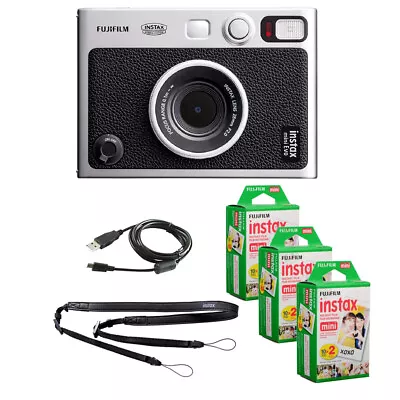 FUJIFILM INSTAX MINI EVO Instant Film Camera + 3 Pack Film + Cleaning Cloth • $259.99