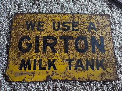 Vintage Girton Milk Tank  Metal Sign • $90