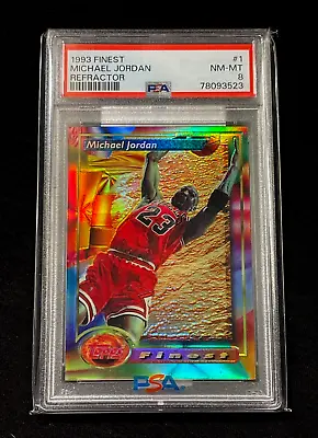 Michael Jordan 1993 Topps Finest #1 1st Refractor Nm-mint Psa 8 Mj Bulls Nba • $1500