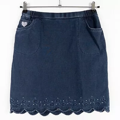 Dream Jeannes By Quacker Factory Skort Skirt Womens Small Blue Rhinestones • $15.39