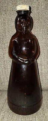 Vintage 10'' MRS BUTTERWORTH'S Syrup Amber Glass Bottle With LID • $25