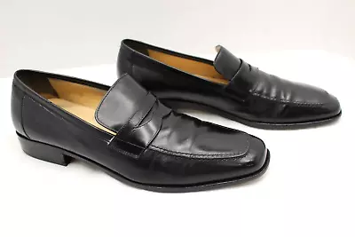 Salvatore Ferragamo Studio Mens Size 9 Slip On Black Leather Loafer Dress Shoe • $49.99