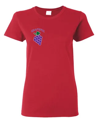  Grapeful  Cool Women's T-SHIRT ALL SIZES # Red • £14.95