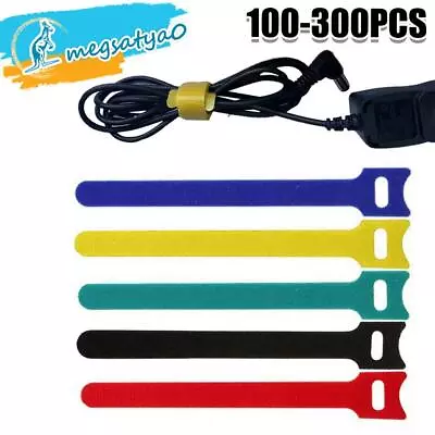 100-300X Reusable Cable Tie Nylon Hook Loop Strap Cord Ties PC TV Organiser AUS • $12.34