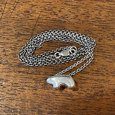 Golden Bear Vail 925 Sterling Silver Bear Small Bear 17  Necklace Pendant Slide • $150