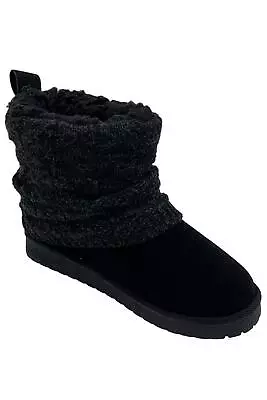 Muk Luks Sweater Knit Winter Boots Laurel Black • $27.99