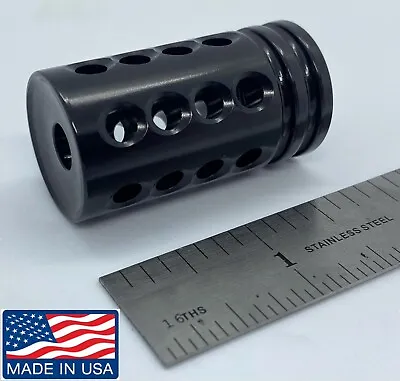 Ruger 10/22 Black Muzzle Brake Threaded Bull/heavy Barrel 22lr Aluminum Adapter • $29.99