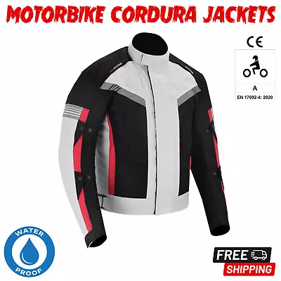 Motorcycle Motorbike Jacket Touring Waterproof Cordura CE Approved Mens Armours • $55.98